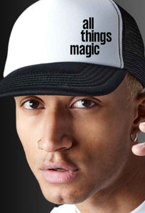 All Things Magic Trucker Hat Side Logo